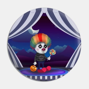 Sad clown and lollipop Pin