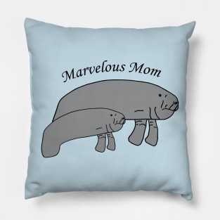 Marvelous Mom Manatee Pillow