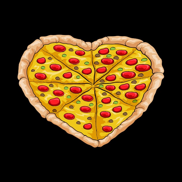 I love Pizza heart Fast food & Italian Food Lover Pizza Fan by ELFEINHALB