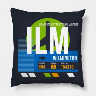 Wilmington (ILM) Airport // Retro Sunset Baggage Tag Pillow