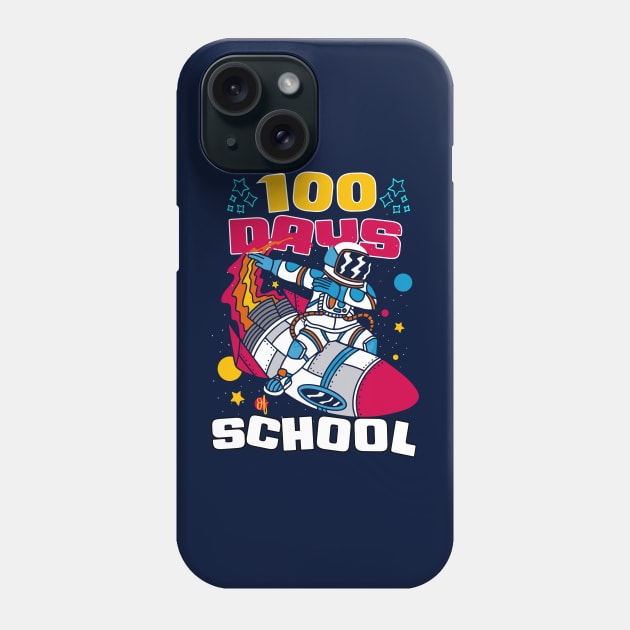 100 days of school featuring an astronaut dabbing on his rocket #3 Phone Case by XYDstore