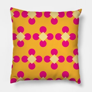 Squares and Circles Seamless Pattern - Floral Style 019#001 Pillow