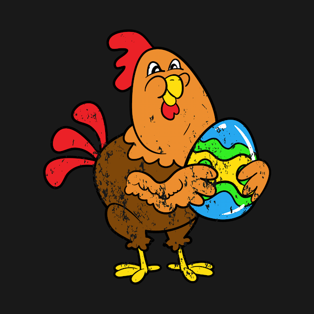 Retro Vintage Grunge Easter Chicken by happyeasterbunny