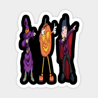 Dabbing Halloween Pumpkin Vampire Witch Magnet