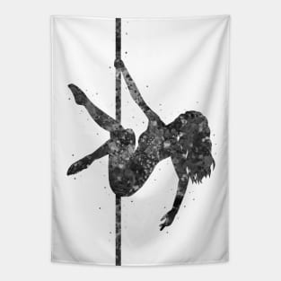 Pole dance girl black and white Tapestry