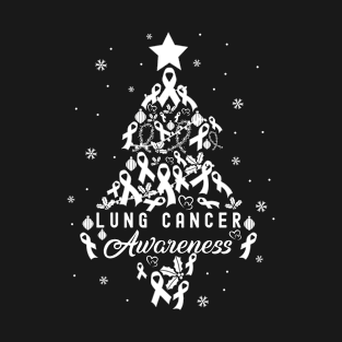 Christmas Tree Lung Cancer Awareness T-Shirt