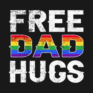 Free Dad Hugs Rainbow Lgbt T-Shirt