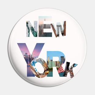 NYC Collage: Photographic Tribute to New York City Pin