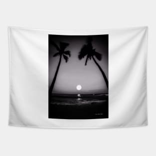 Blue Hawaii - Black And White Tapestry