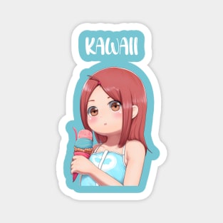 kawaii ice cream anime girl Magnet