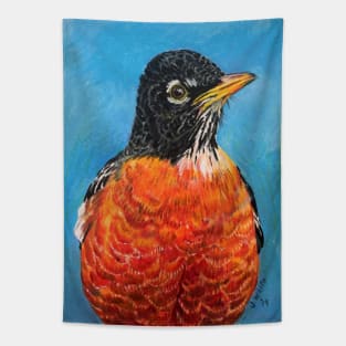 American Robin Bird Drawing Tapestry