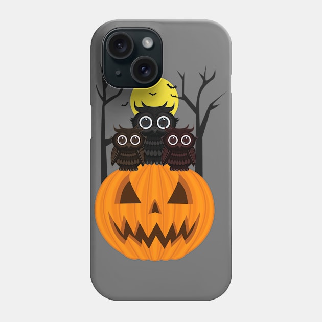 Jack O lantern & Owls Phone Case by adamzworld