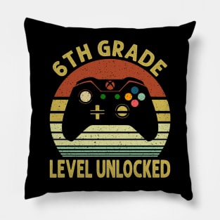 6th Grade Level Unlocked First Day of School Video Gamer Pillow