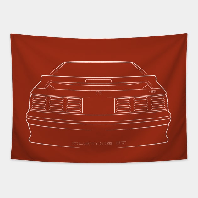 Ford Mustang GT - rear stencil, white Tapestry by mal_photography