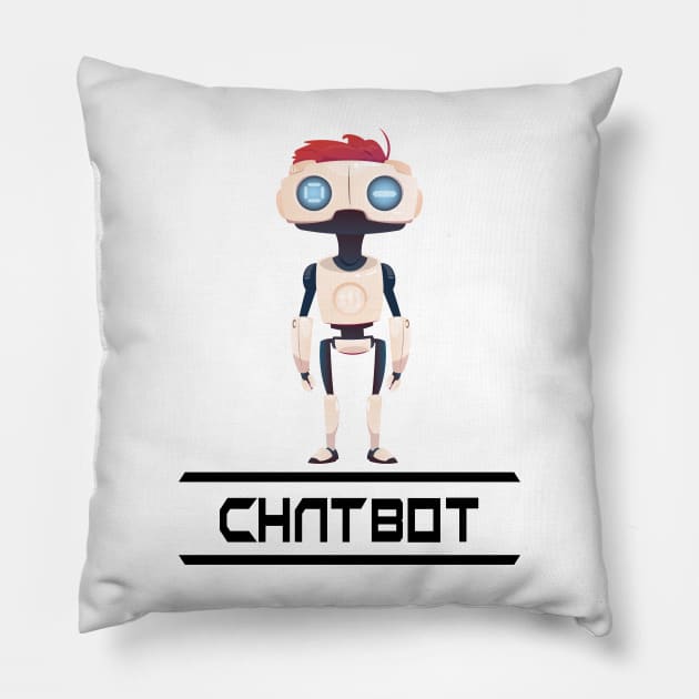 Chatbot I Build Chatbots Robot Robotic Artificial Intelligence A.I. Pillow by ProjectX23Red