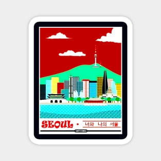 Seoul South Korea Vintage Advertising Travel Print Magnet