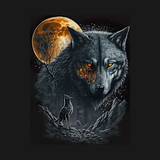 Wolf with orange spark T-Shirt