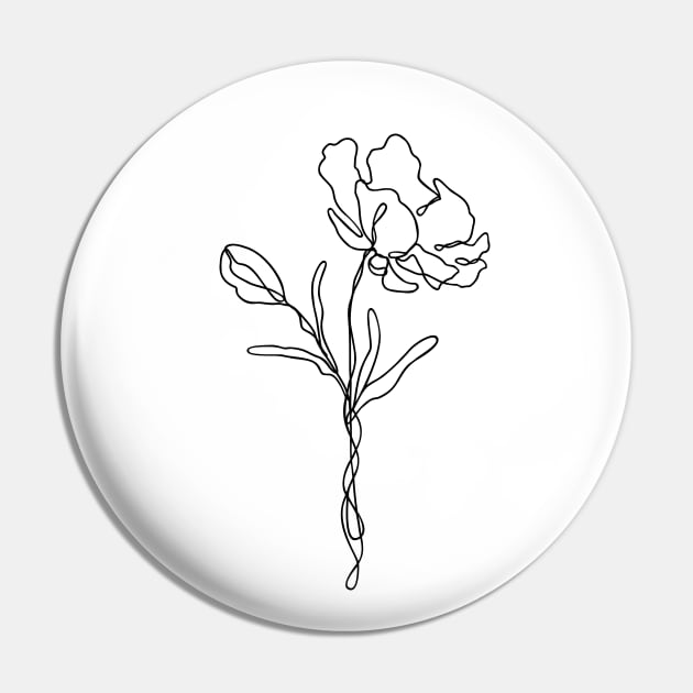 Wildflower Line Art | Floral Botanical Minimalist Lineart Pin by RachelFCreative