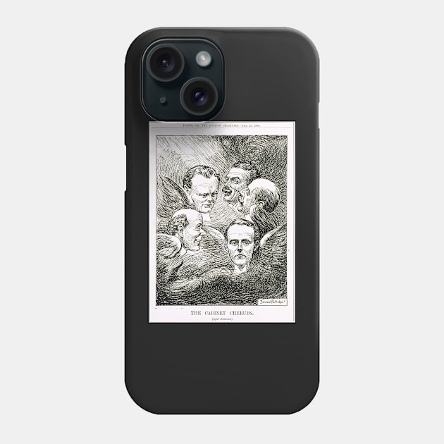 The Cabinet Cherubs Punch Cartoon 1908 Phone Case by artfromthepast