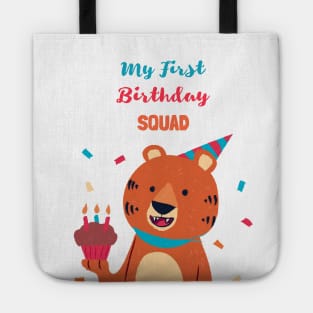 My First Birthday Squad - First Birthday quarantined Tiger Tote