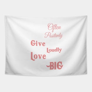 Smile Often Think Positively Dream Big Inspirational Typography Quote Design Tapestry