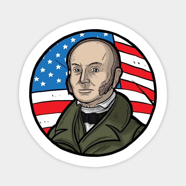 John Quincy Adams Magnet by Baddest Shirt Co.