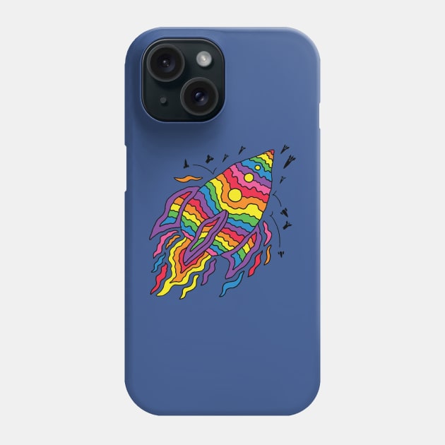 Rainbow Rocket Phone Case by RaminNazer