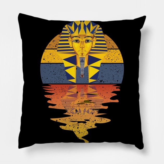 vintage Pharaoh reflected on lights of moon Pillow by mutarek