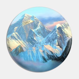 Panoramic Sunrise View Of Everest Mountain Pin