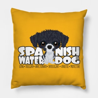 Spanish Water Dog (Black&White) - DGBigHead Pillow