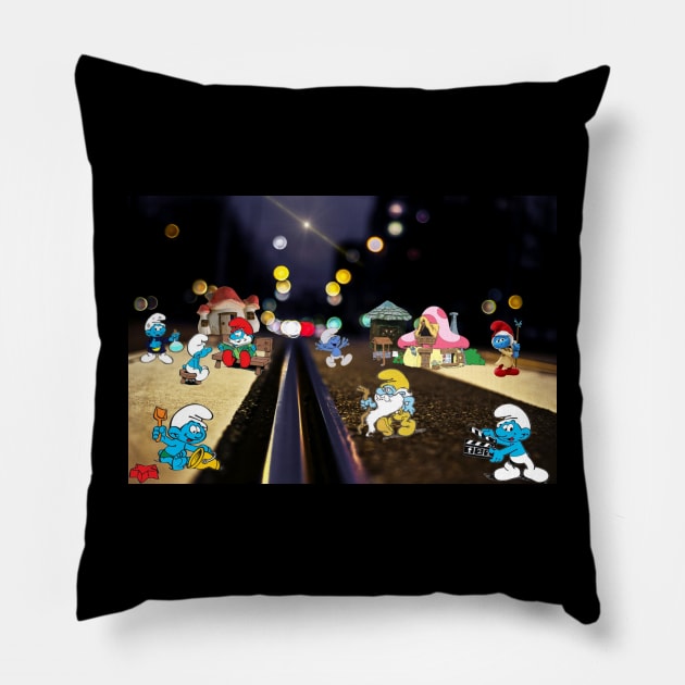 SMURF ART PRINTS Pillow by MICHAEL ZHOU