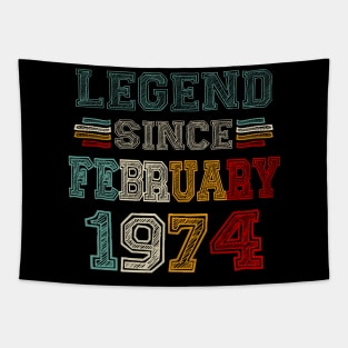 49 Years Old Legend Since February 1974 49th Birthday Tapestry