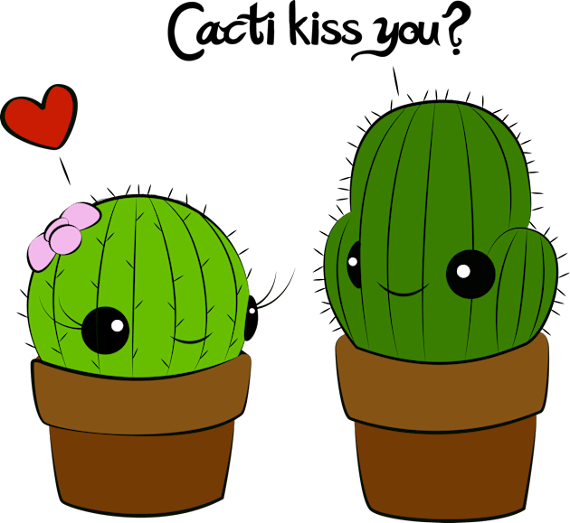 Cacti Kiss You? Kids T-Shirt by Sarah Butler