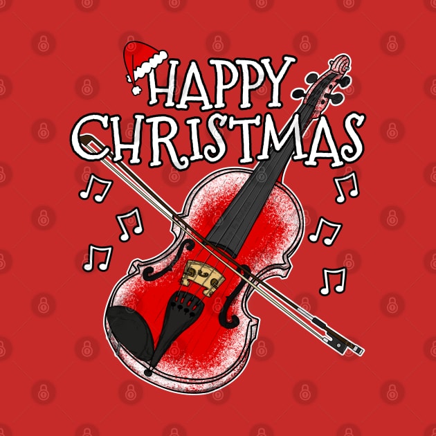 Christmas Violin Violinist String Teacher Xmas 2022 by doodlerob