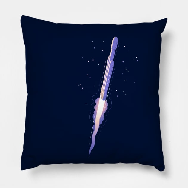 Falcon Heavy Pillow by goldengallery