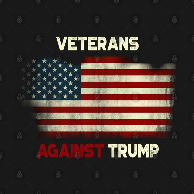 Grunge Veterans Against Trump American Flag by StreetDesigns