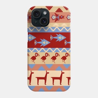 Inca Animals Blanket Birds Fish Llamas Monkeys Pattern Phone Case