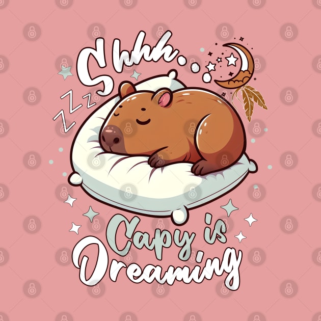 Capy Capybara Cute Sleepy by alcoshirts