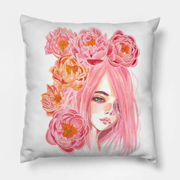 Peony Princess Pillow by StaFlo