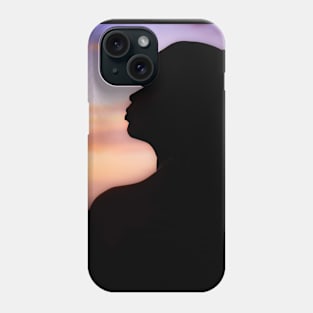 Silhouette of a Girl with colorful background Phone Case