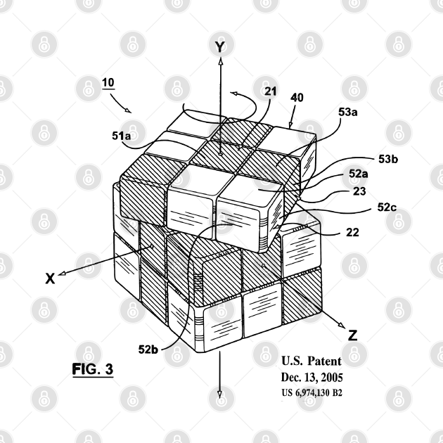 Discover Rubiks Problem Solving Cube Patent Print - Rubiks Cube - T-Shirt