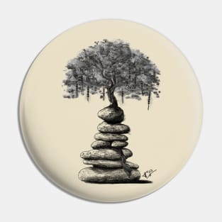 Fleeting Harmony Black and White Pin