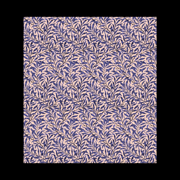 William Morris Willow Bough Blue on Peach and Amethyst by tiokvadrat