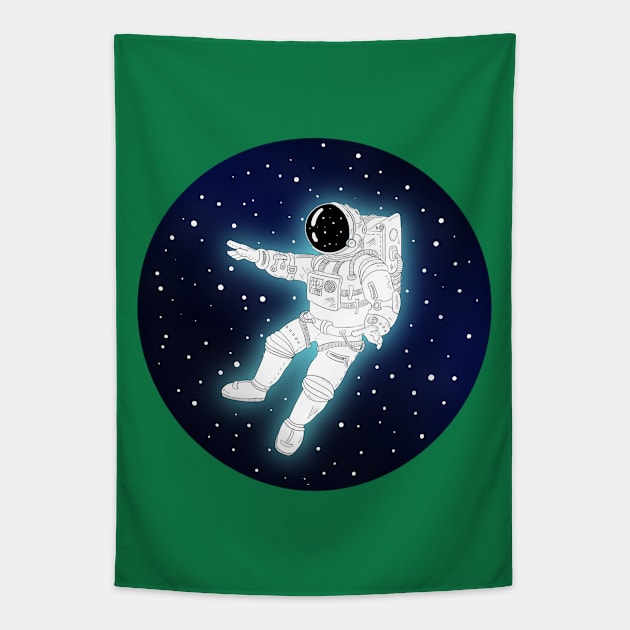 Astronaut Adrift in Space Tapestry by LittleBunnySunshine