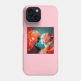 Abstract illustration of couple man and woman Phone Case