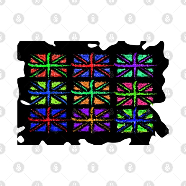 Multicolour UK flags by Crazydodo