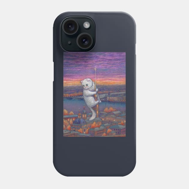 The curious cat Phone Case by illustore