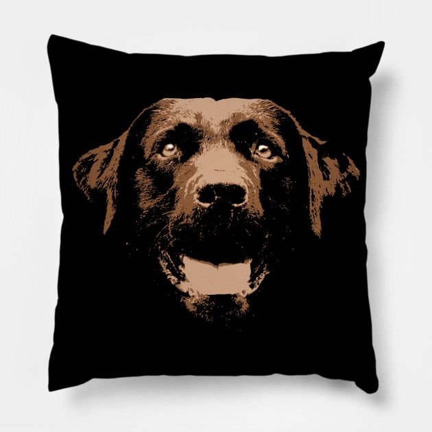 Chocolate Lab Pillow by childofthecorn