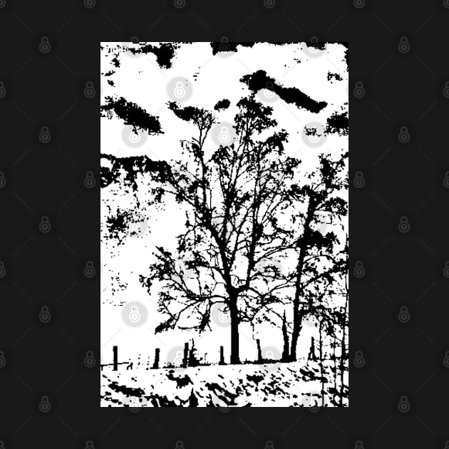 Black and White Winter Tree Design by Ric1926