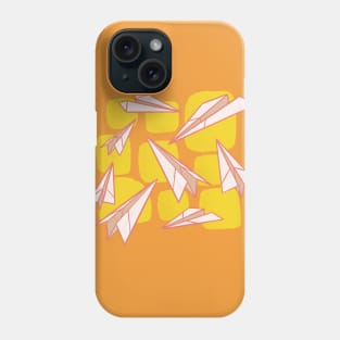 Midcentury Paper Airplanes on Yellow Phone Case